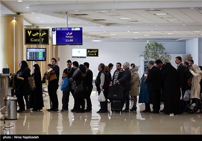 مسافران نوروزی در فرودگاه هاشمی‌نژاد مشهد