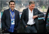 کارلوس کی‌روش سرمربی و افشین پیروانی مدیر تیم ملی فوتبال ایران