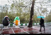 تهران بهاری در یک روز بارانی - پارک ملت