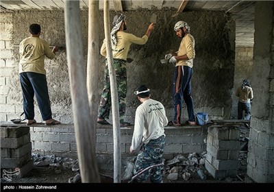 ساخت یک واحد مسکونی برای یکی از نیازمندان روستای منصوره سادات توسط تیم عمرانی قرارگاه جهادی علمدار