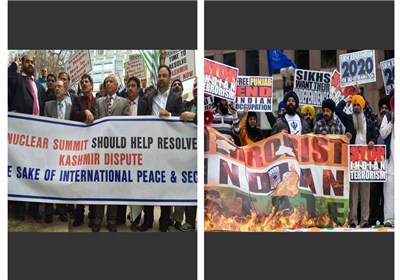 تظاهرات تجزیه‌طلبان «سیک‌» و «کشمیری‌ها» علیه دولت مودی در واشنگتن + تصاویر