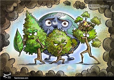 کاریکاتور/ قطع بی رویه درختان