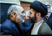 حجت‌الاسلام سیدمسعود خامنه‌ای در مراسم ترحیم مادر سردار حسین سلامی جانشین فرمانده کل سپاه