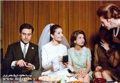 عروسی عبدالرضاقطبی. از راست: فریده دیبا، فرح و اشرف