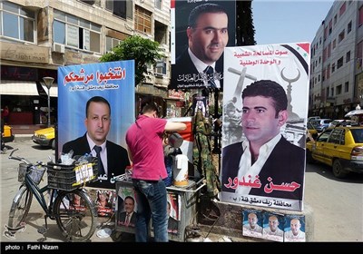 معرکة الانتخابات البرلمانیة فی شوارع دمشق
