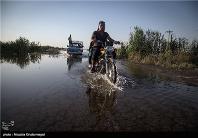 پیشروی سیل در شوشتر - خوزستان