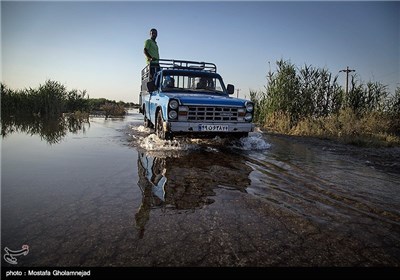 پیشروی سیل در شوشتر - خوزستان