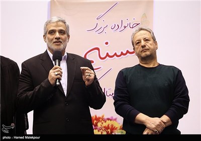 ابوالقاسم طالبی کارگردان فیلم یتیم‌خانه ایران و مجید قلی‌زاده مدیرعامل خبرگزاری تسنیم