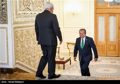 دیدار محمدجواد ظریف و عنیفه امان وزرای امور خارجه ایران و مالزی