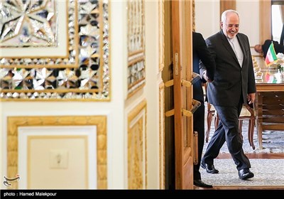 ورود محمدجواد ظریف وزیر امور خارجه به محل دیدار با عنیفه امان وزیر امور خارجه مالزی