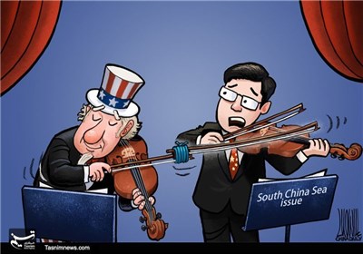 کاریکاتور/ دخالت آمریکا در امور دریایی چین