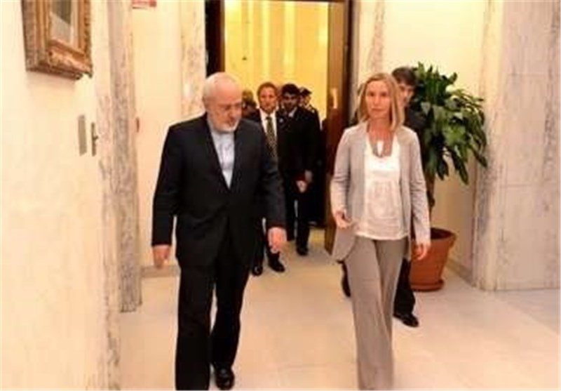 ظریف یلتقی موغرینی ویبحث مع دی میستورا سبل التوصل الی تسویة للازمة السوریة