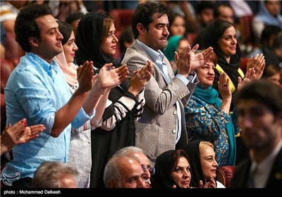 شهاب حسینی، پریناز ایزدیار، ترانه علیدوستی و مصطفی زمانی در جشن پایان سریال شهرزاد