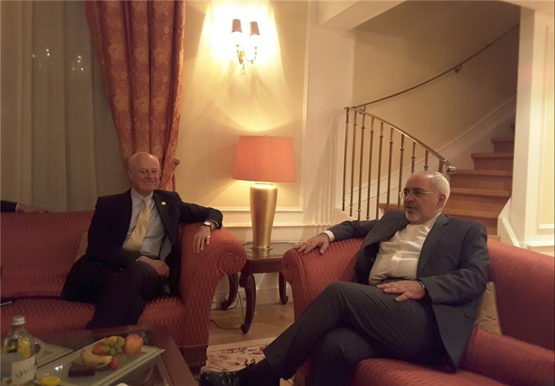 Iran’s Zarif, UN Envoy Discuss Syria, ISSG Meeting