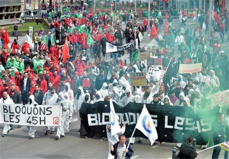 تظاهرات 60 هزار نفری در اعتراض به اصلاح قانون کار در بروکسل