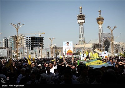 تشییع پیکر 7 شهید مدافع حرم در مشهد