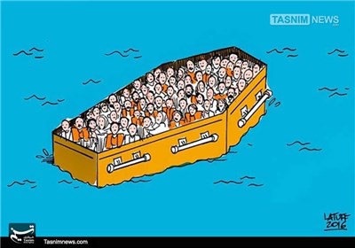 کاریکاتور/ دریای مدیترانه، قبرستان پناهجویان!!!
