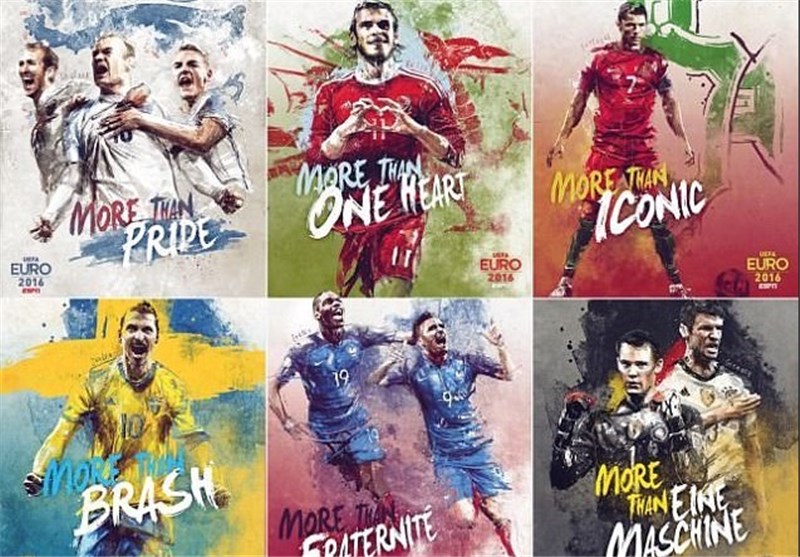 ستاره‌ها روی پوستر تیم‌های یورو 2016 + تصاویر