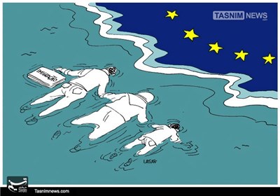کاریکاتور/ دریای مدیترانه، بزرگترین قبرستان پناهجویان