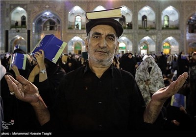 Iranian Worshippers Hold Vigil at Imam Reza Shrine in Mashhad