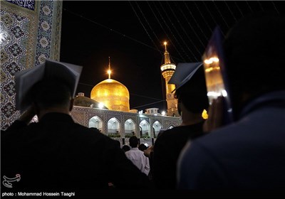 Iranian Worshippers Hold Vigil at Imam Reza Shrine in Mashhad