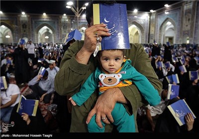 Iranian Worshippers Hold Vigil at Imam Reza Shrine in Mashhad