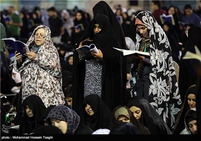 Iranian Worshippers Hold Vigil at Imam Reza Shrine in Mashhad