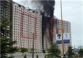 آتش‌سوزی برج طاووس منطقه آزاد انزلی مهار شد