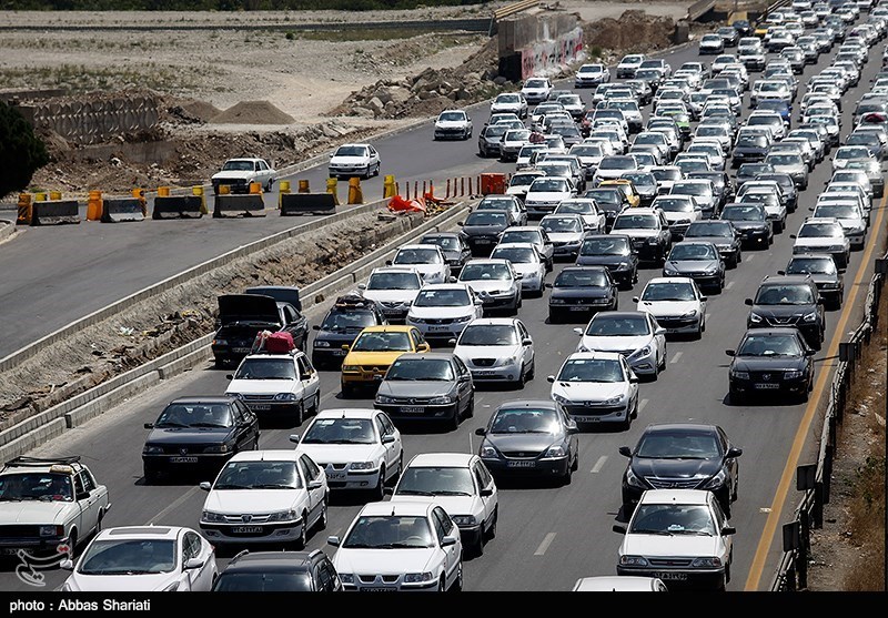 ترافیک سنگین در اتوبان تهران کرج محدوده گرمدره تا پل فردیس