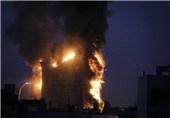 آخرین تصاویر از آتش‌سوزی برج 17 طبقه تجاری و اداری ‌سلمان در مشهد