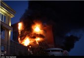 آتش سوزی برج سلمان مشهد از نمای درونی+فیلم