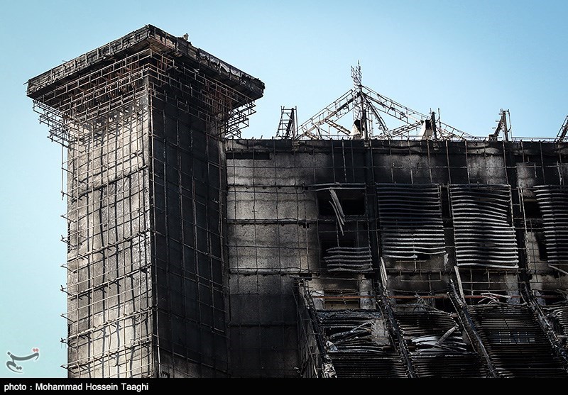 نمای جدید برج 17 طبقه سلمان مشهد پس از آتش‌سوزی 4 ساعته + فیلم