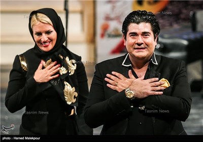 سالار عقیلی و همسرش در شانزدهمین جشن سینمایی و تلویزیونی حافظ