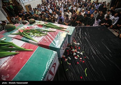 مراسم استقبال از سه شهید گمنام در گرگان