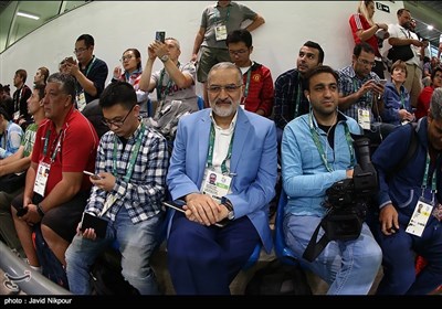 حضور سیدمهدی هاشمی رئیس فدراسیون تیراندازی در مسابقات تیراندازی بانوان - المپیک 2016 ریو