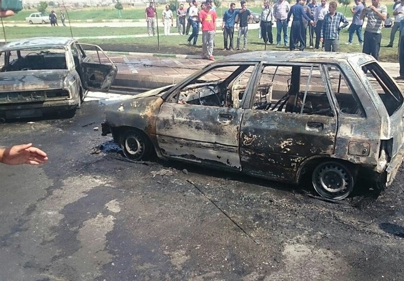 انفجار تانکر سوخت در کرمانشاه حادثه آفرید/ 3 خودروی سواری در آتش سوختند+ عکس
