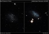 Hubble Uncovers Galaxy Pair Coming in from Wilderness