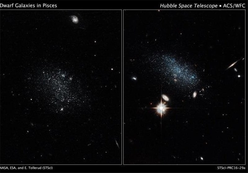 Hubble Uncovers Galaxy Pair Coming in from Wilderness