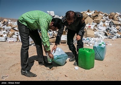 Substantial Quantity of Contraband Cigarettes Destroyed in Southern Iran