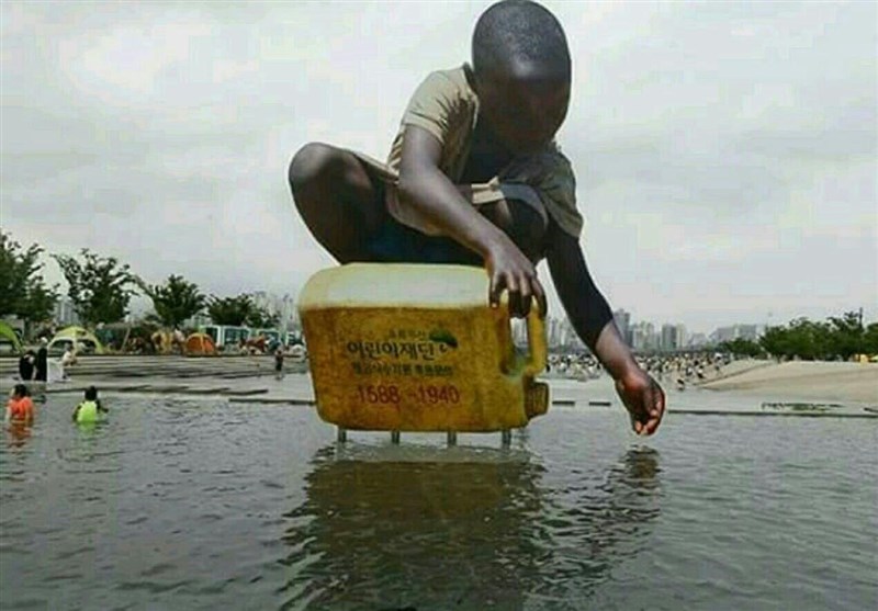 عکس/مجسمه برای متوجه کردن مردم به بحران آب