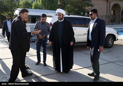 ورود اکرم الکعبی دبیرکل مقاومت اسلامی نُجَباء عراق به محل دیدار با رئیس مجلس شورای اسلامی