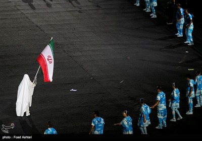 رژه کاروان ایران در مراسم افتتاحیه مسابقات پارالمپیک ریو 2016