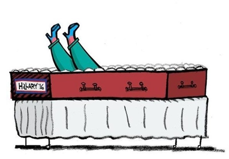 کاریکاتور/ هیلاری کلینتون در تابوت