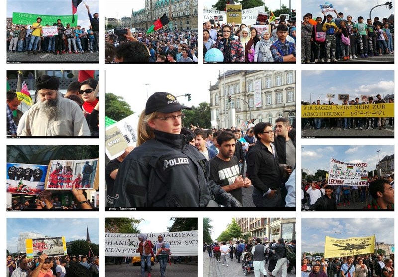 تظاهرات در آلمان علیه همکاری برلین و کابل برای اخراج پناهجویان افغان + تصاویر