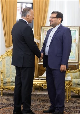 دیدار مصطفی کاظمی رییس سرویس اطلاعات عراق با امیر دریابان علی شمخانی دبیر شورای عالی امنیت ملی ایران
