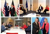 دیدارهای جداگانه «موگرینی» و «کری» با رهبران حکومت وحدت ملی افغانستان در بروکسل + تصاویر