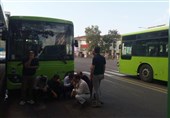 رانندگان شرکت اتوبوسرانی شهرداری رشت تجمع کردند