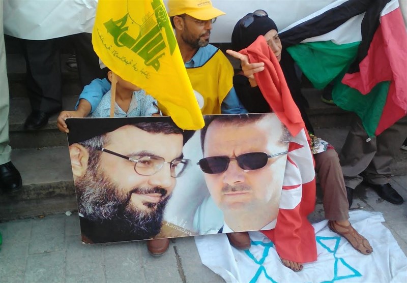 تیونس میں شام اور حزب اللہ کی حمایت میں ریلی/ تصویری رپورٹ
