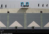 آماده سازی ورزشگاه آزادی قبل از بازی تیم های ایران و کره جنوبی