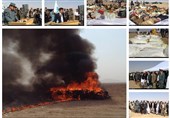 5 تن مواد مخدر کشف شده در هرات به آتش کشیده شد + تصاویر